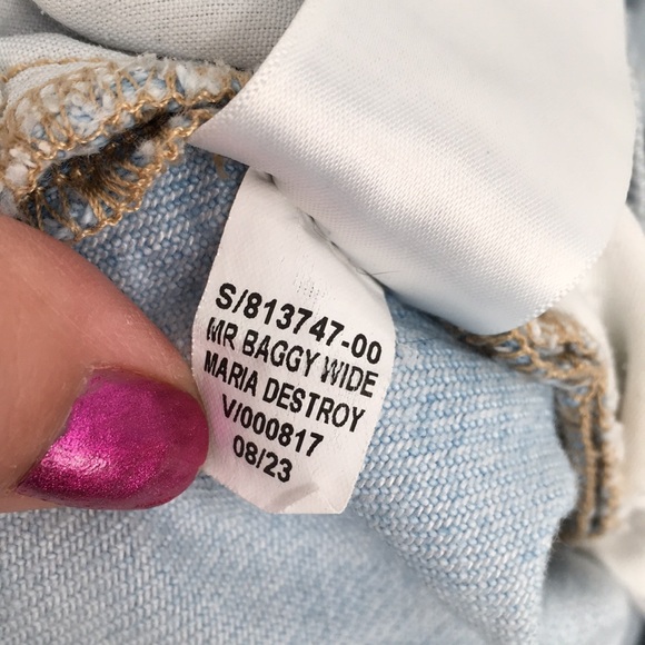 Old Navy Mid-rise Baggy Wide Leg Jeans Distressed Light Wash 6 Petite - Picture 8 of 11